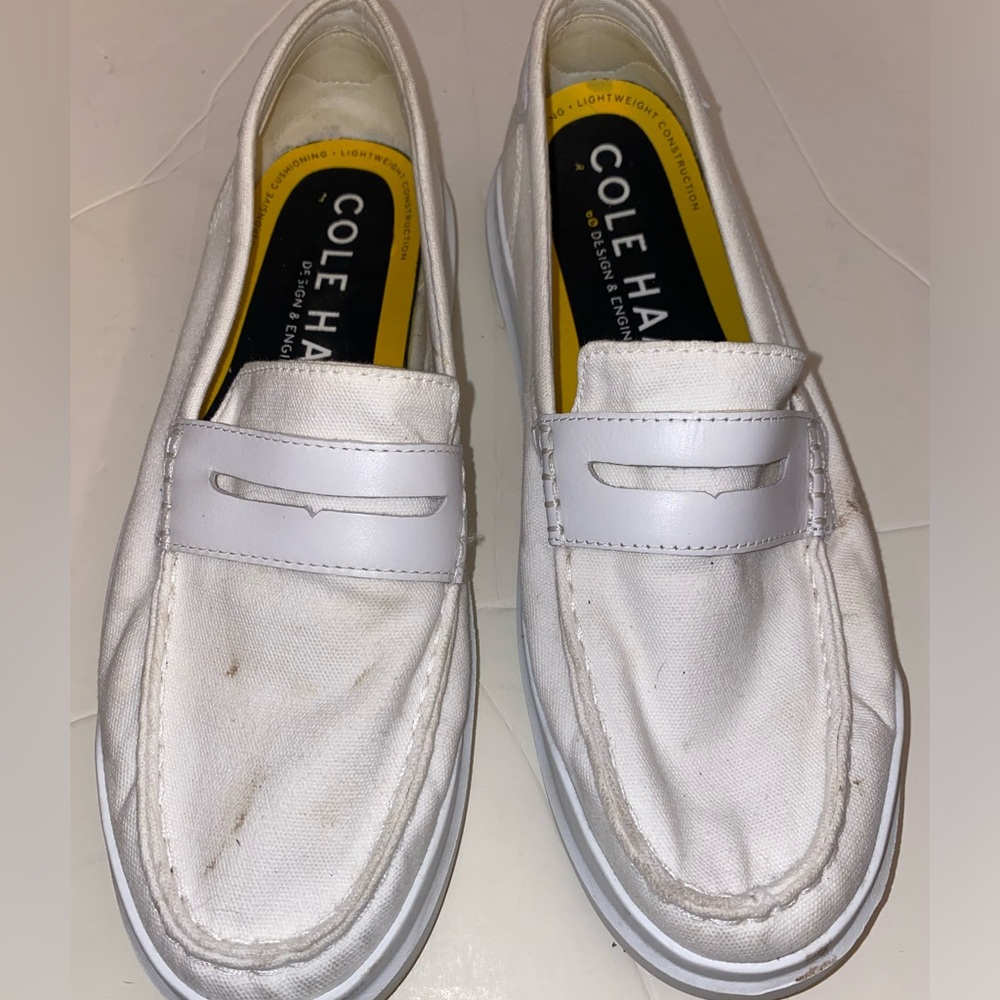 Cole Haan Women's Grandpro Rally White Canvas Court Sneakers Shoes Size 11B